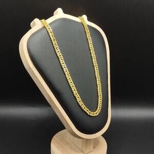 18k Gold Plated Necklace Double Cuban VTG Fashion Mens Anniversary Birthday Gift